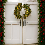 Elegant 76cm Split Christmas Wreath with LEDs