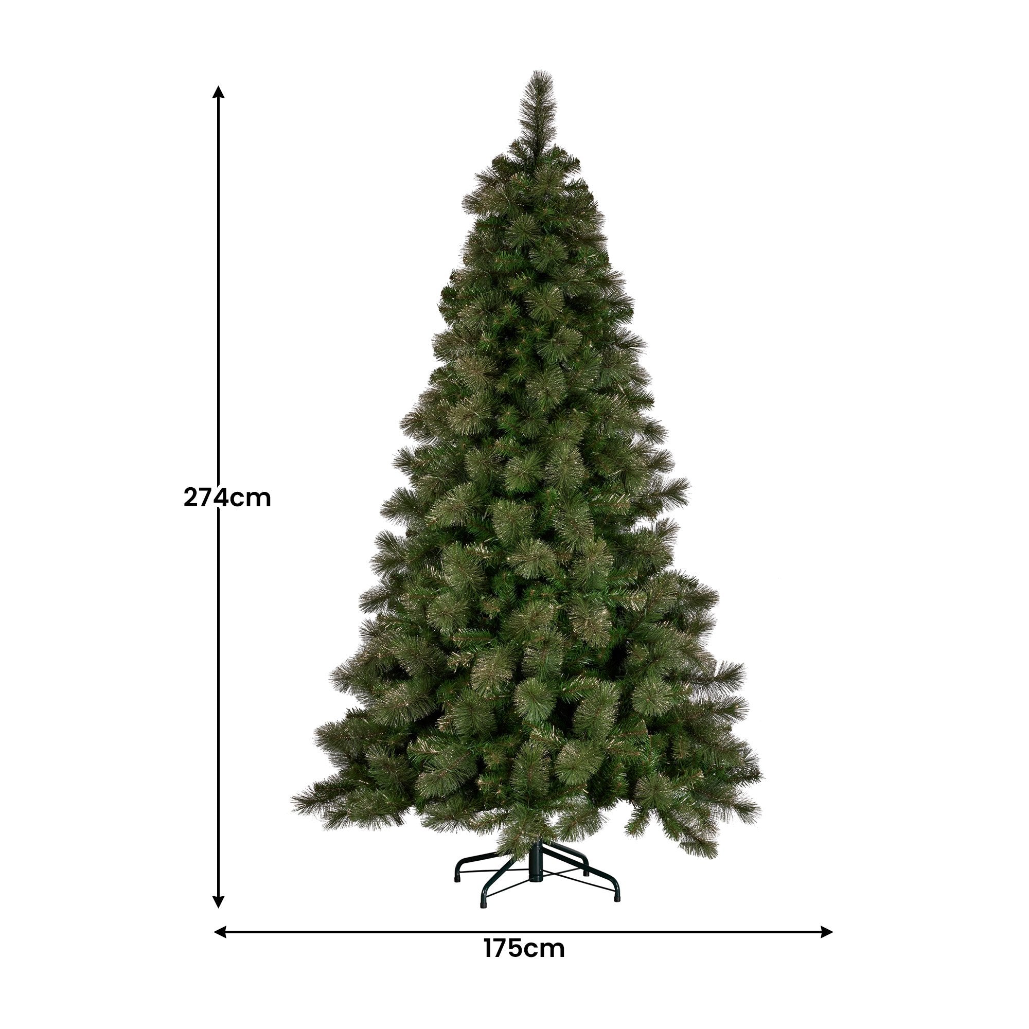 Glittery Gold 9ft Christmas Tree with LED Lights