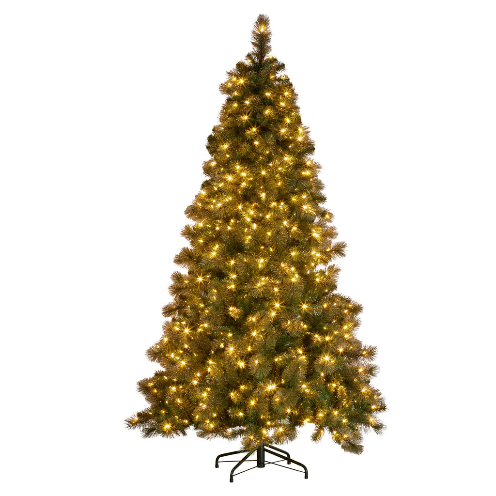 Glittery Gold 9ft Christmas Tree with LED Lights