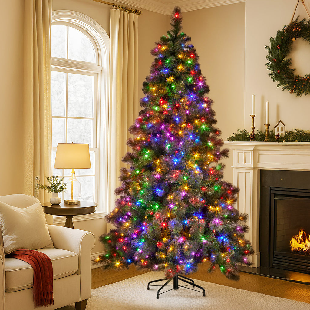 Glittery Gold 9ft Christmas Tree with LED Lights