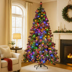 Glittery Gold 9ft Christmas Tree with LED Lights