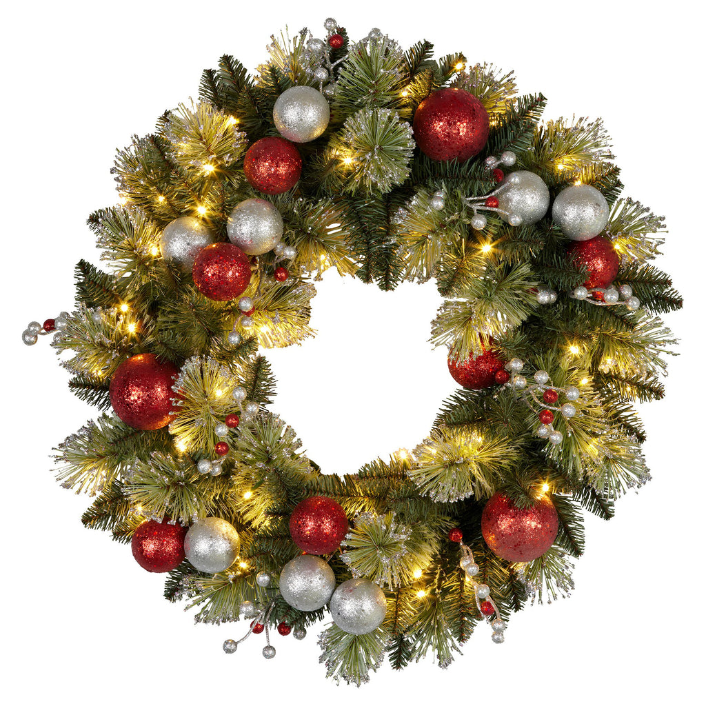 Christabelle 61cm LED Christmas Wreath with Baubles