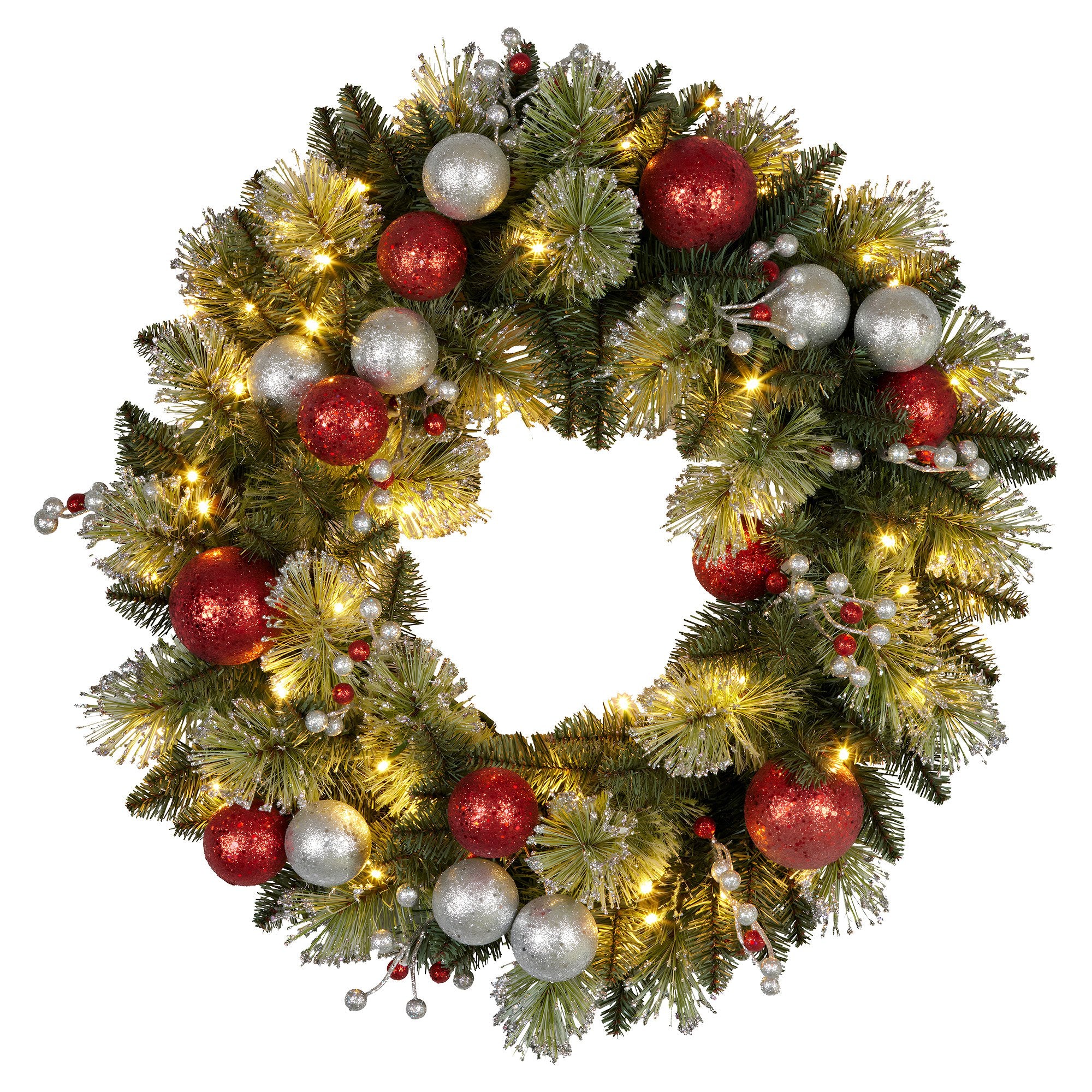 Christabelle 61cm LED Christmas Wreath with Baubles