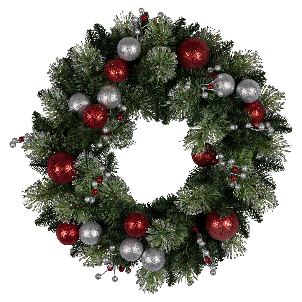 Christabelle 61cm LED Christmas Wreath with Baubles