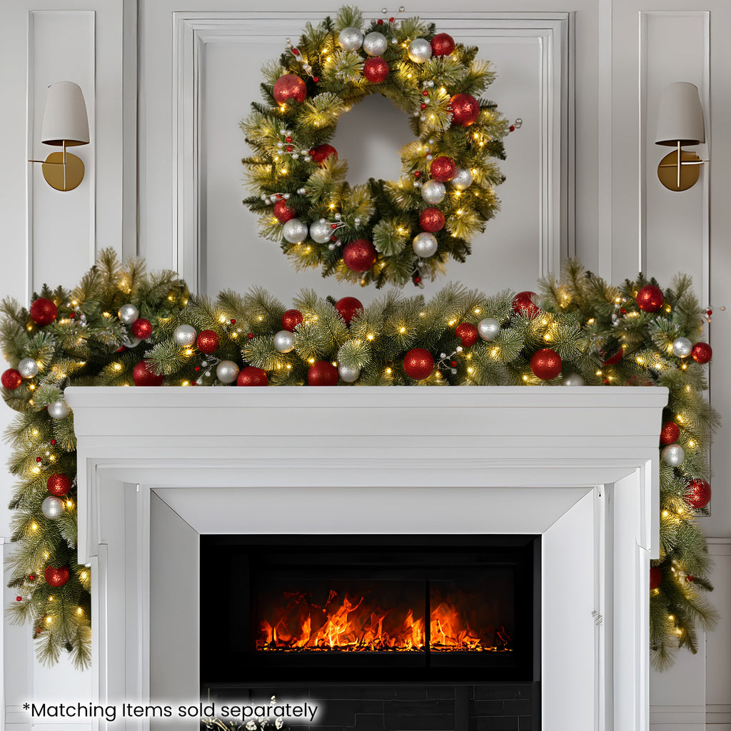 Christabelle 61cm LED Christmas Wreath with Baubles