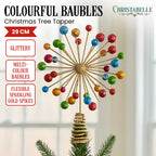 Glittering Gold Baubles Christmas Tree Topper