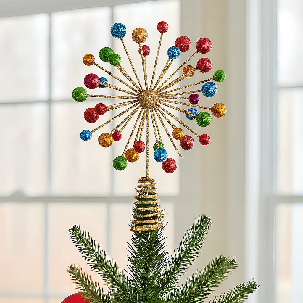 Glittering Gold Baubles Christmas Tree Topper