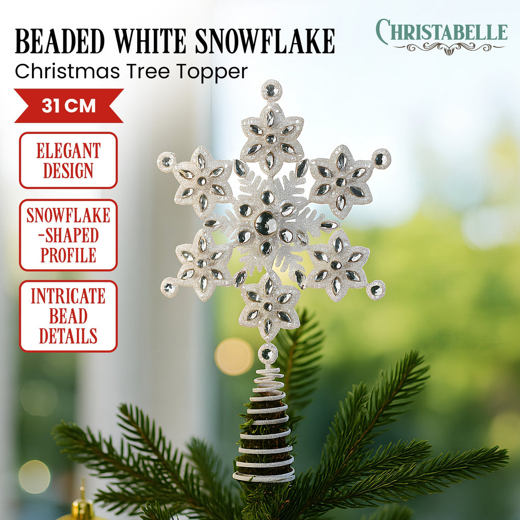Elegant Snowflake Christmas Tree Topper