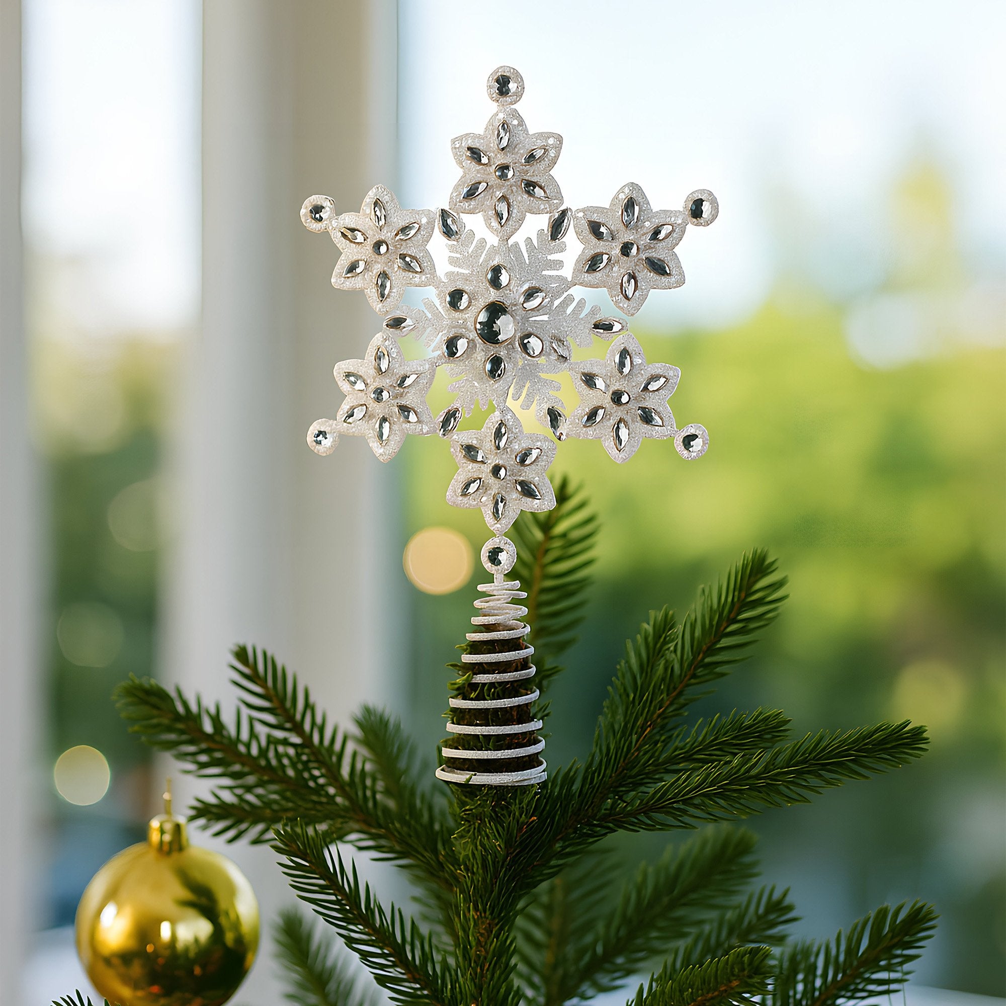 Elegant Snowflake Christmas Tree Topper