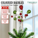 Festive Glitter Baubles Christmas Tree Topper