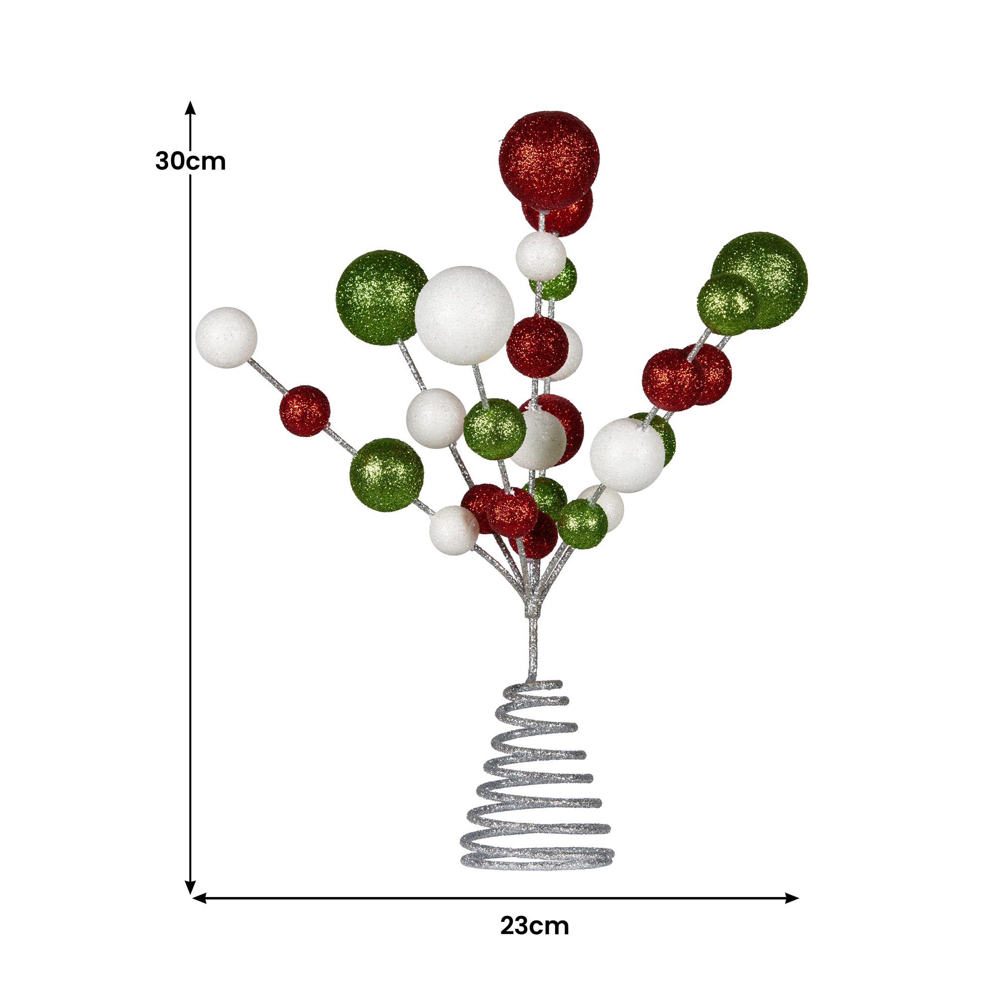 Festive Glitter Baubles Christmas Tree Topper