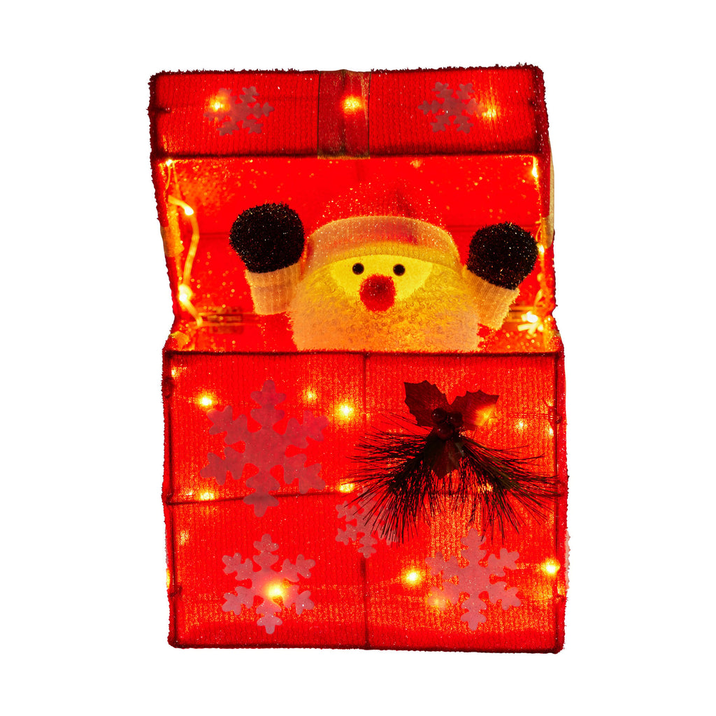 Animated Santa Gift Box with LED Lights