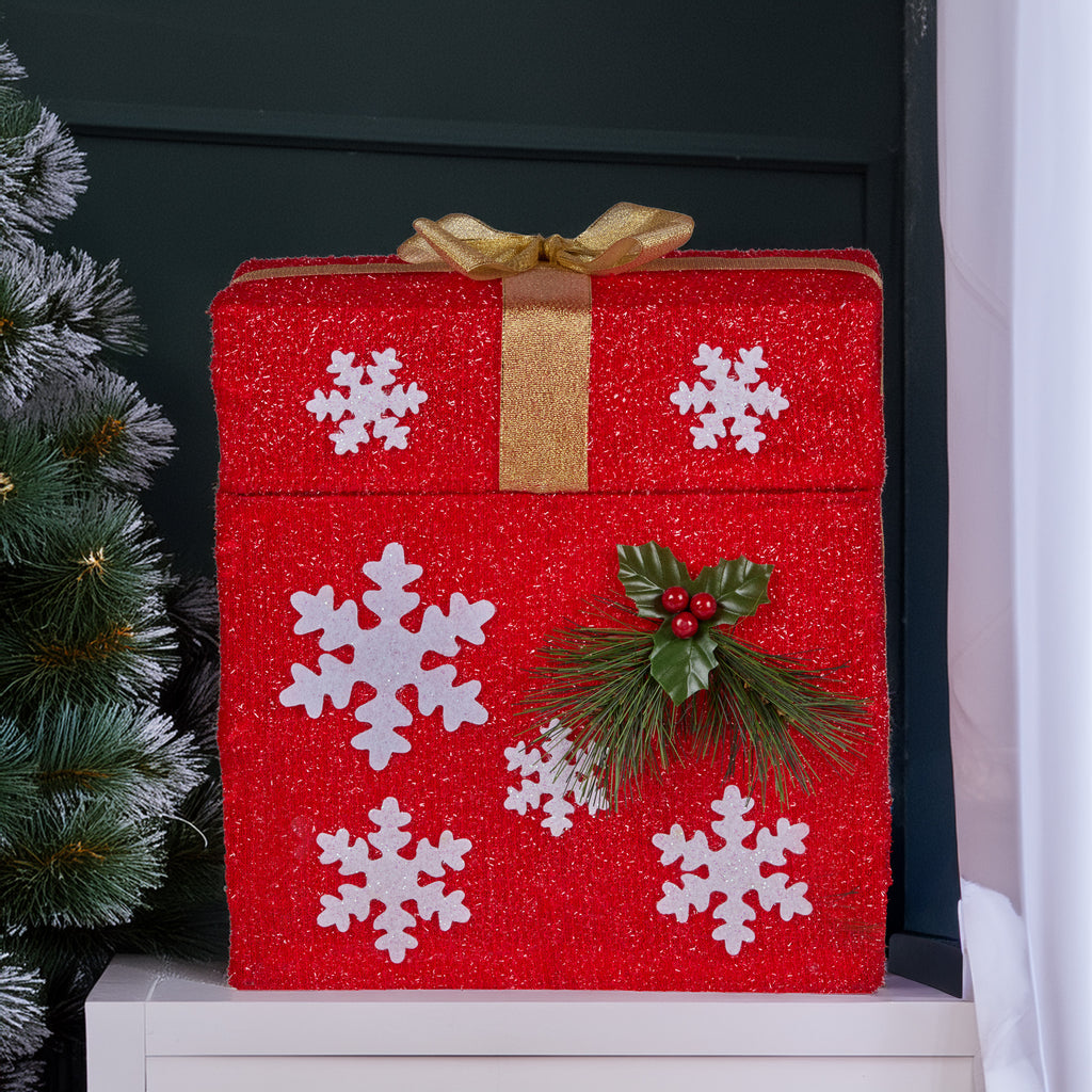 Animated Santa Gift Box with LED Lights