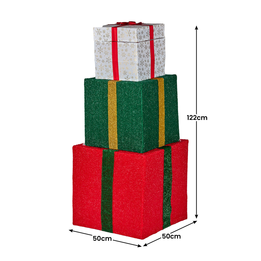 Animated Santa Present Stack LED Display