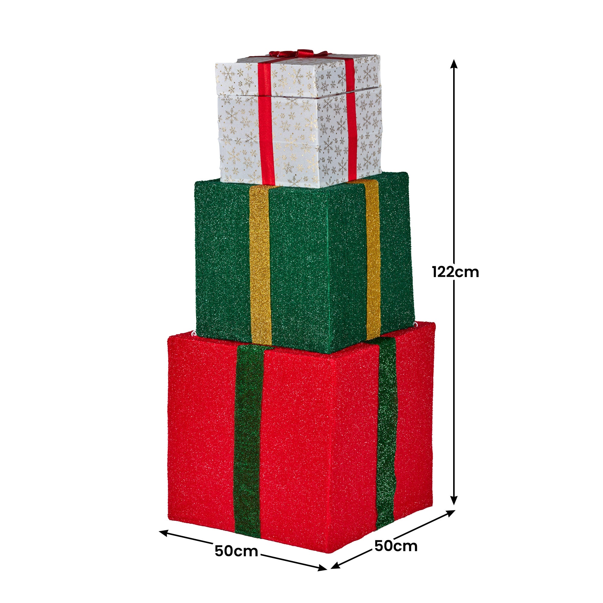 Animated Santa Present Stack LED Display