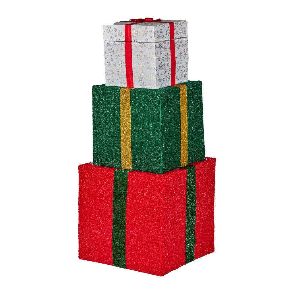 Animated Santa Present Stack LED Display