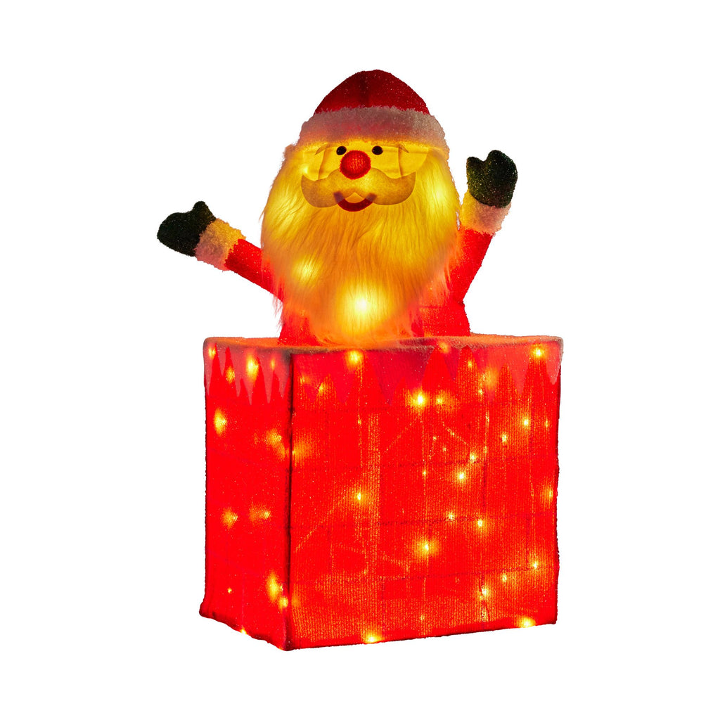Animated Santa in Chimney LED Ornament