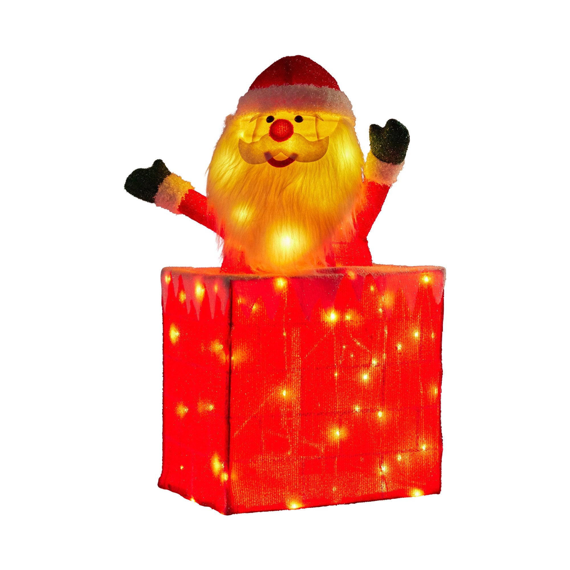 Animated Santa in Chimney LED Ornament