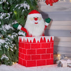 Animated Santa in Chimney LED Ornament