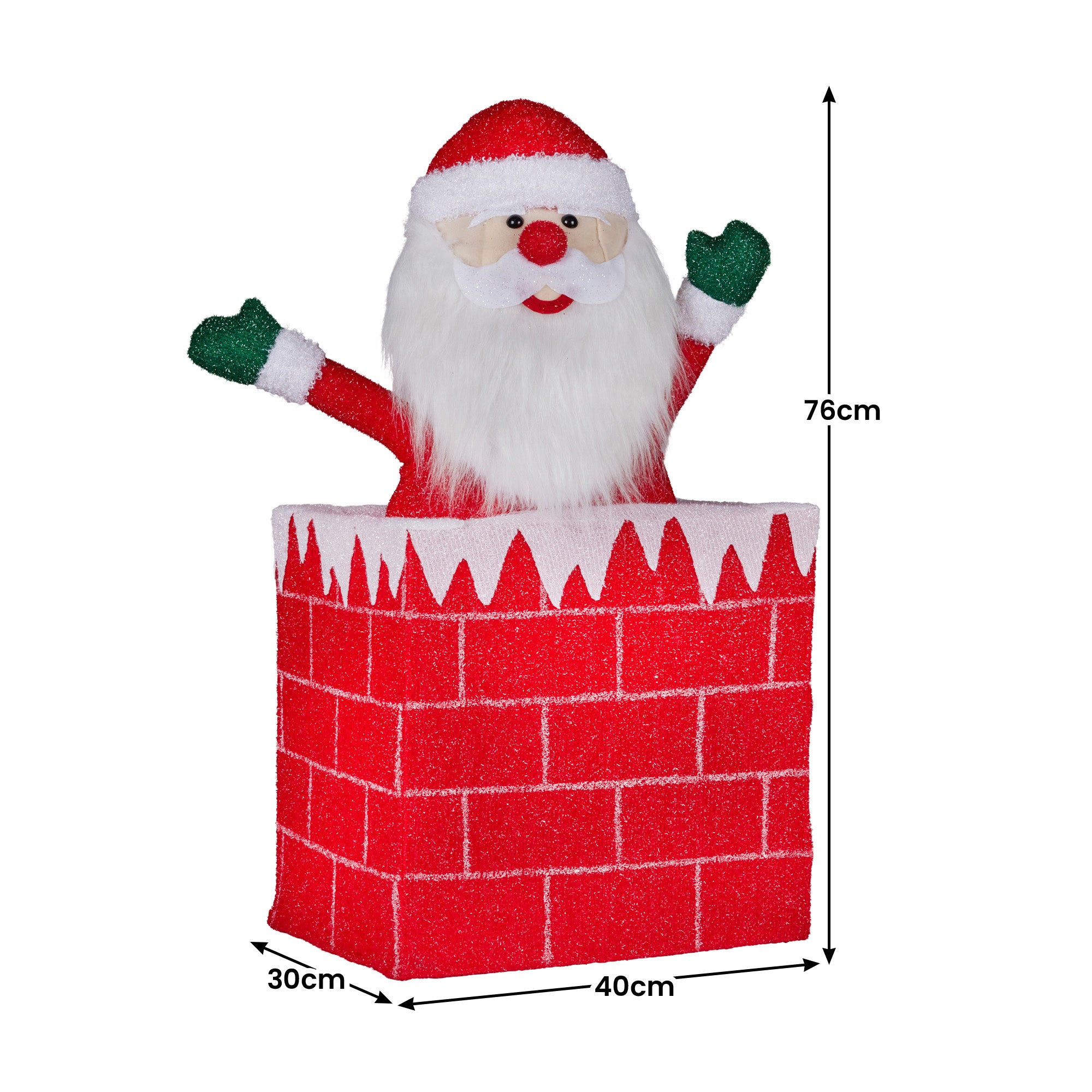Animated Santa in Chimney LED Ornament