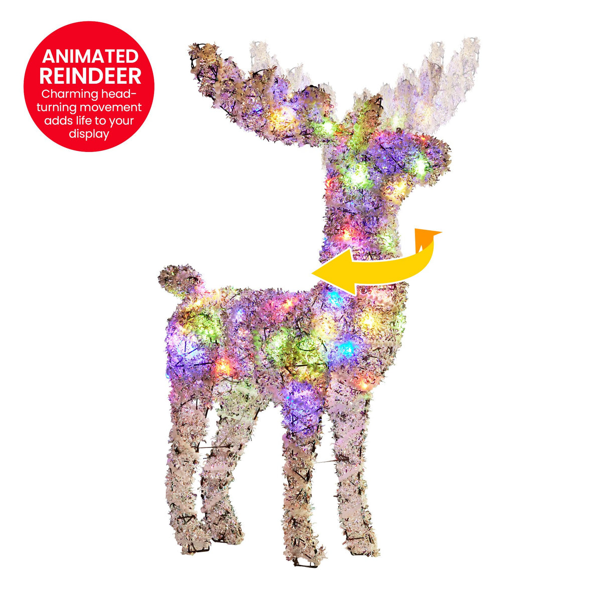Animated Christmas Reindeer LED Yard Decoration