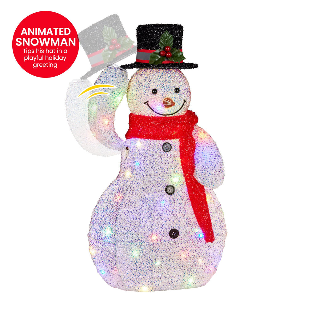 Animated Snowman Christmas Display with LED Lights