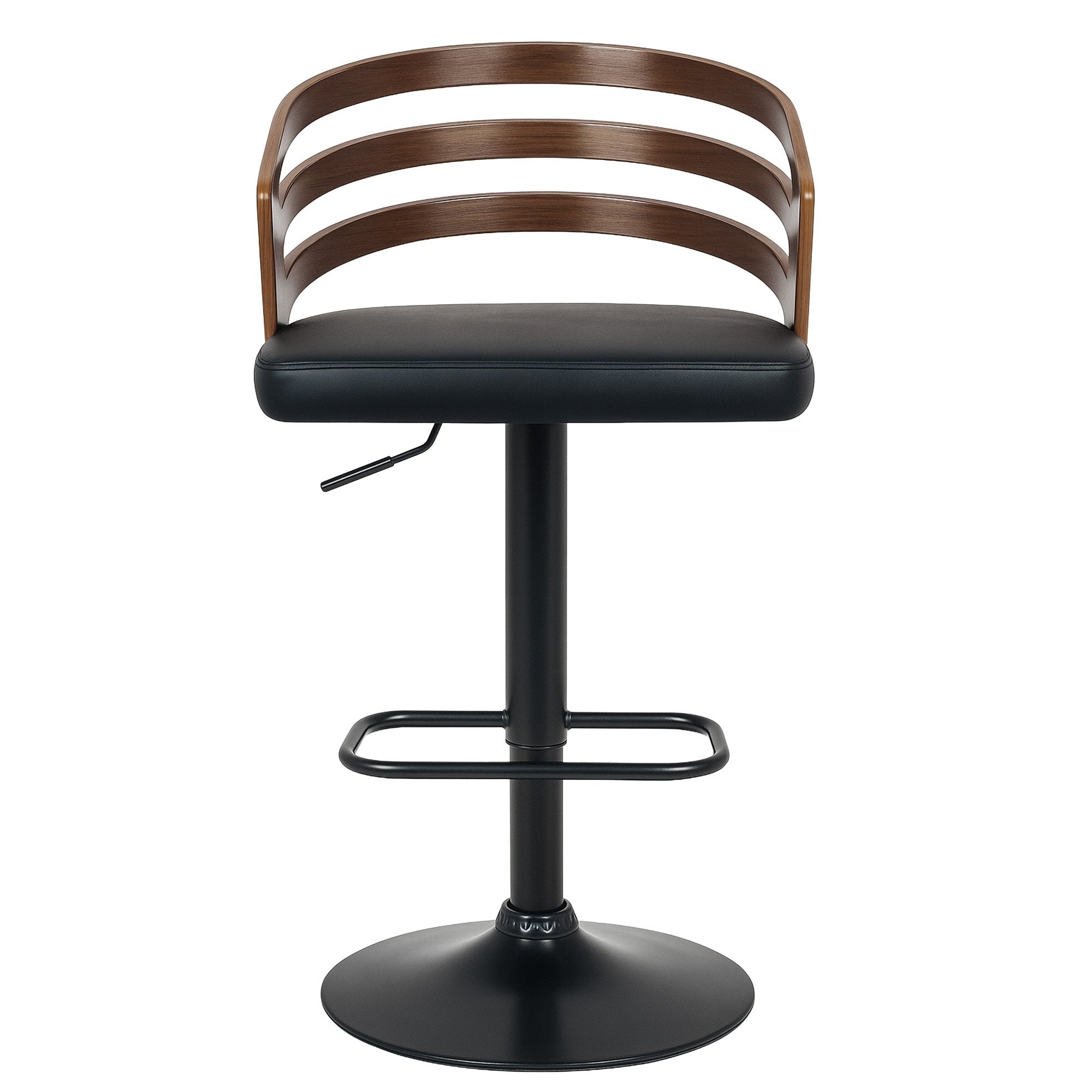 Sarantino Bentwood Walnut Barstool with Leather Seat