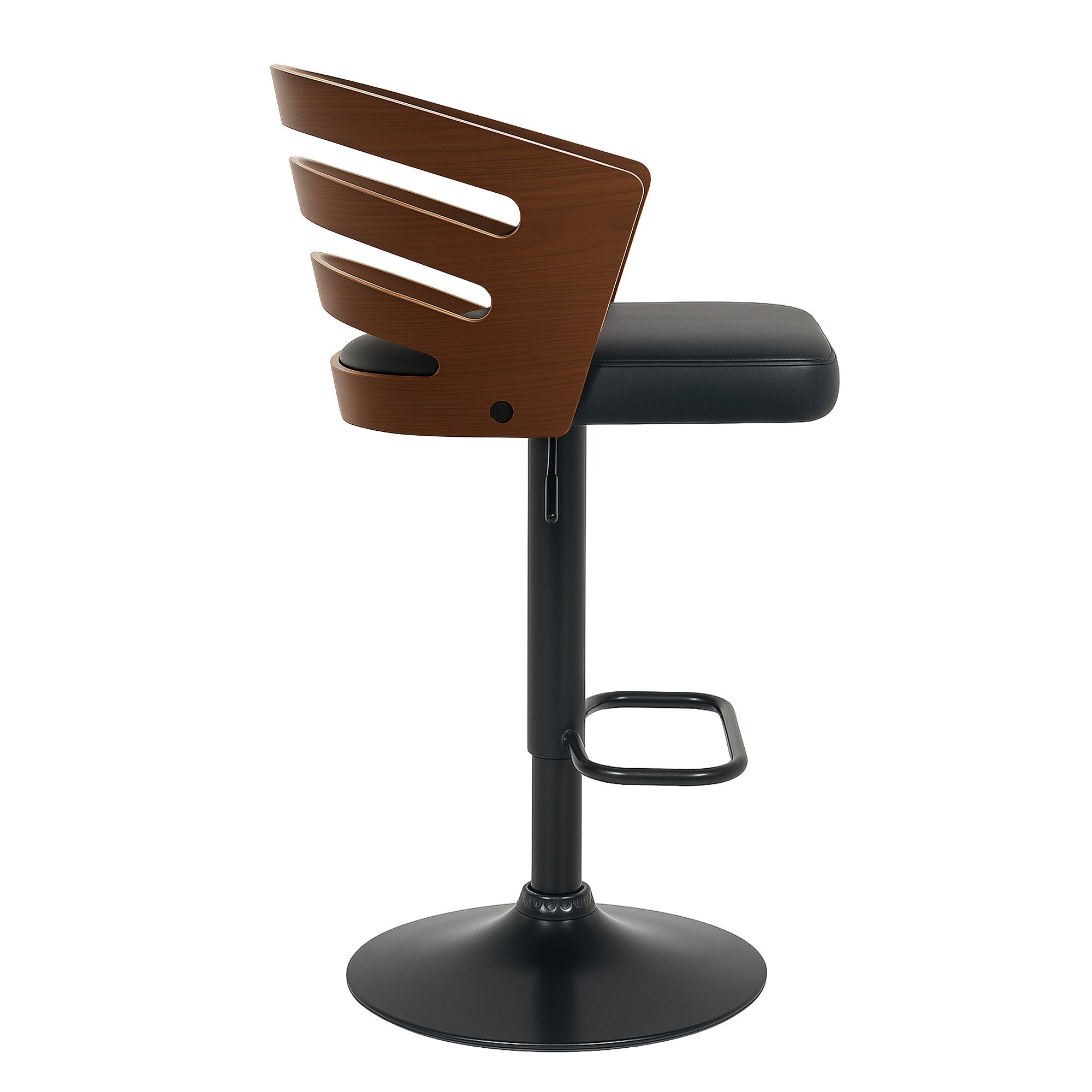 Sarantino Bentwood Walnut Barstool with Leather Seat