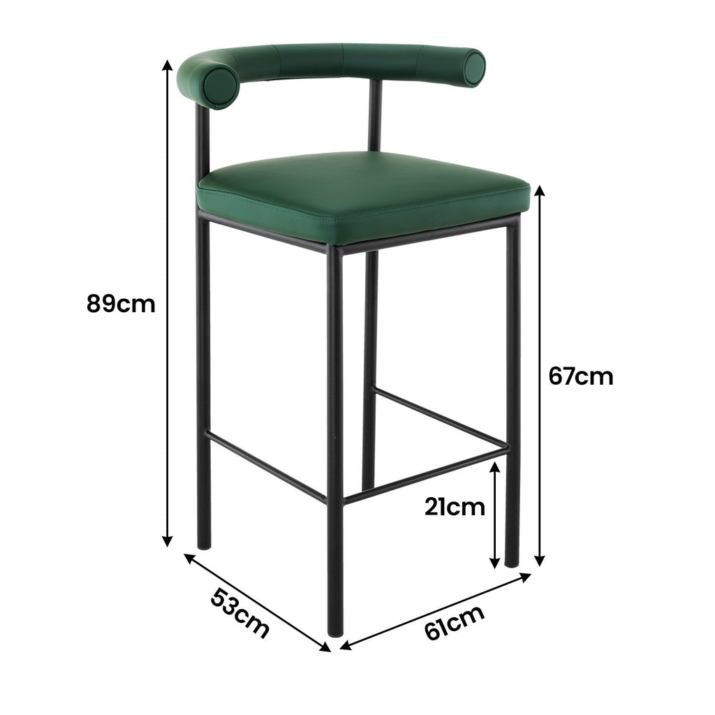 Sarantino Cedric Green Bar Stool