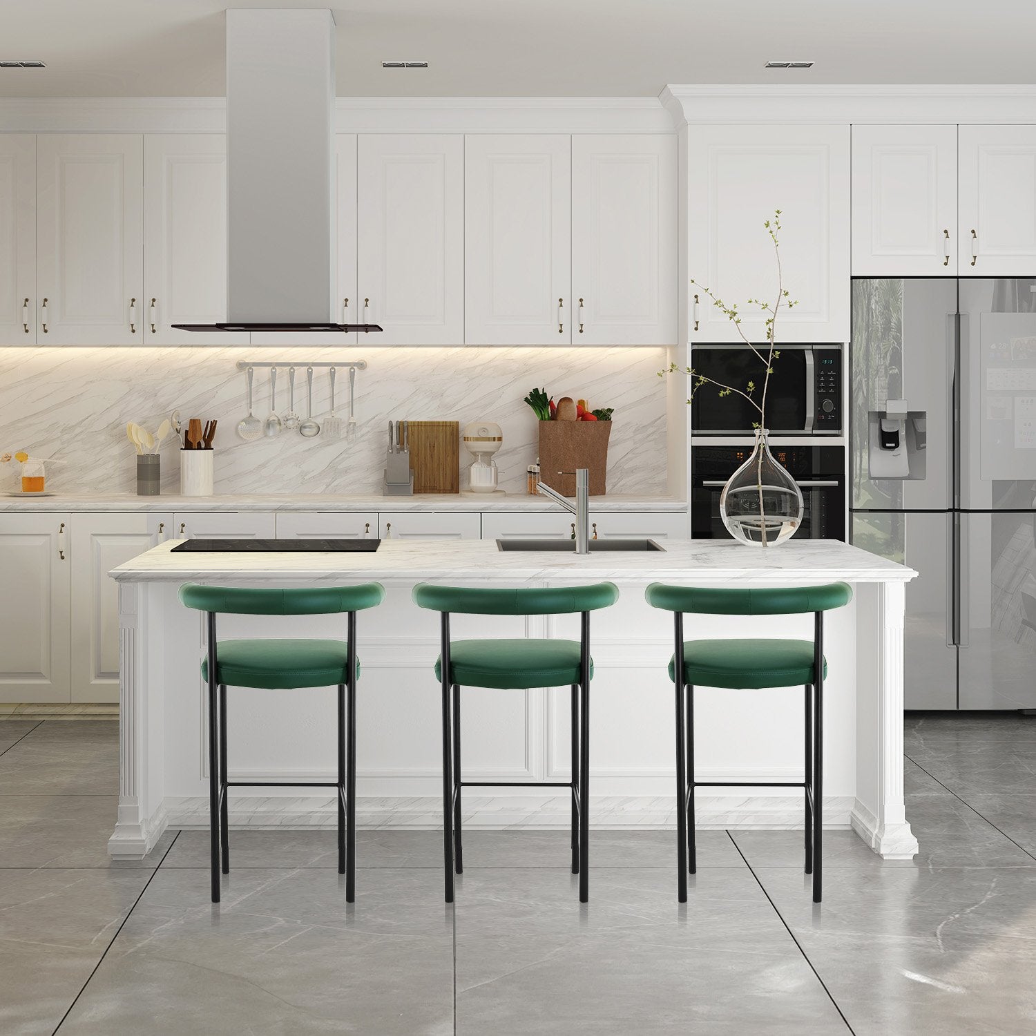 Sarantino Cedric Green Bar Stool