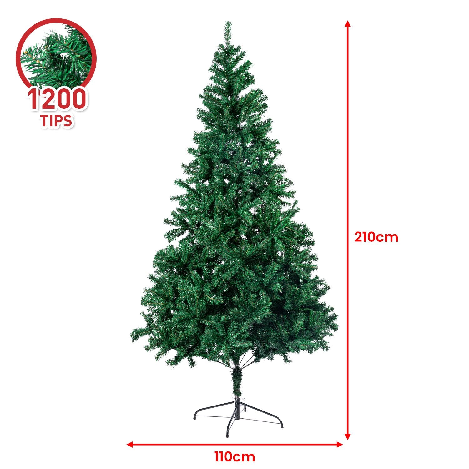 Christabelle 2.1m Green Faux Christmas Tree