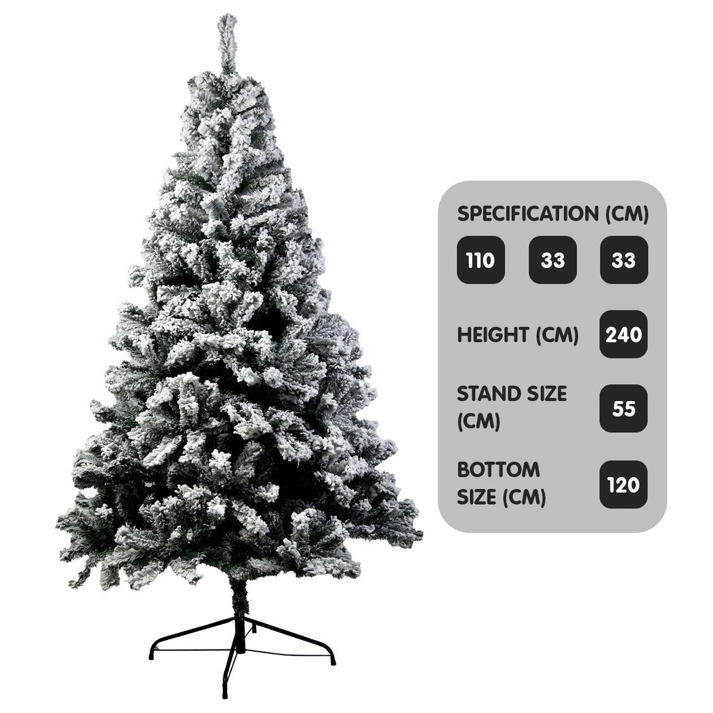 Snow-Tipped 2.4m Christmas Tree - 1500 Tips