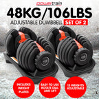Powertrain 48k Adjustable Dumbbell Home Gym Set