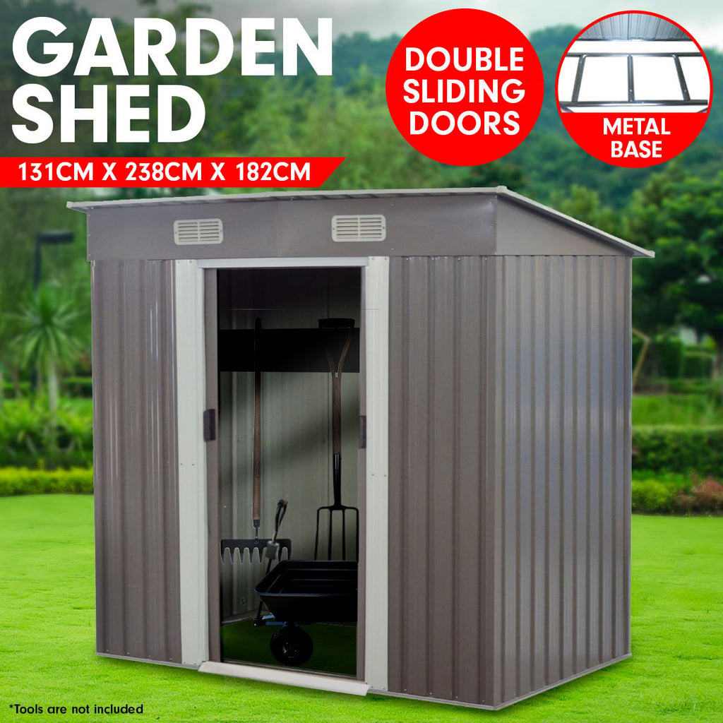 Wallaroo 4ft x 8ft Garden Shed - Grey
