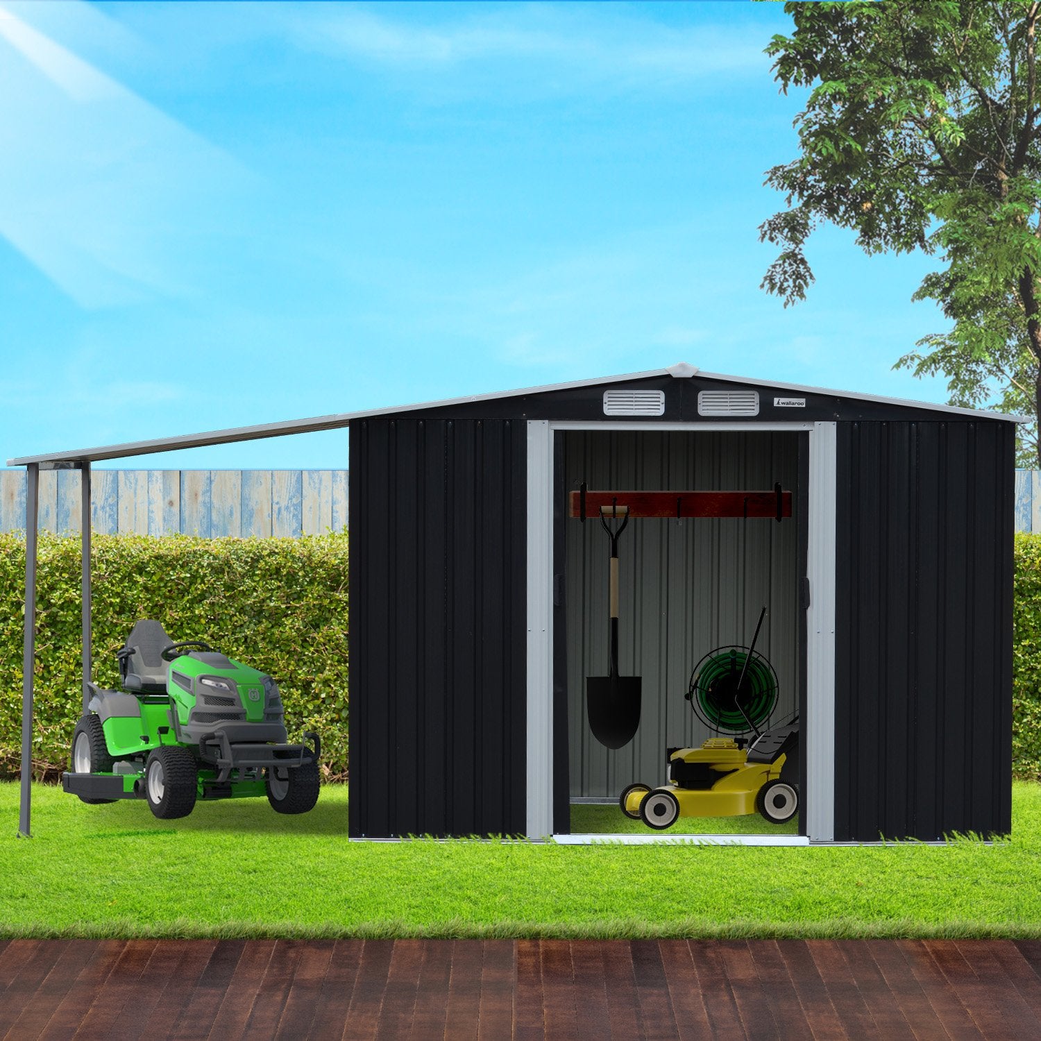 Wallaroo 10x8ft Zinc Steel Garden Shed