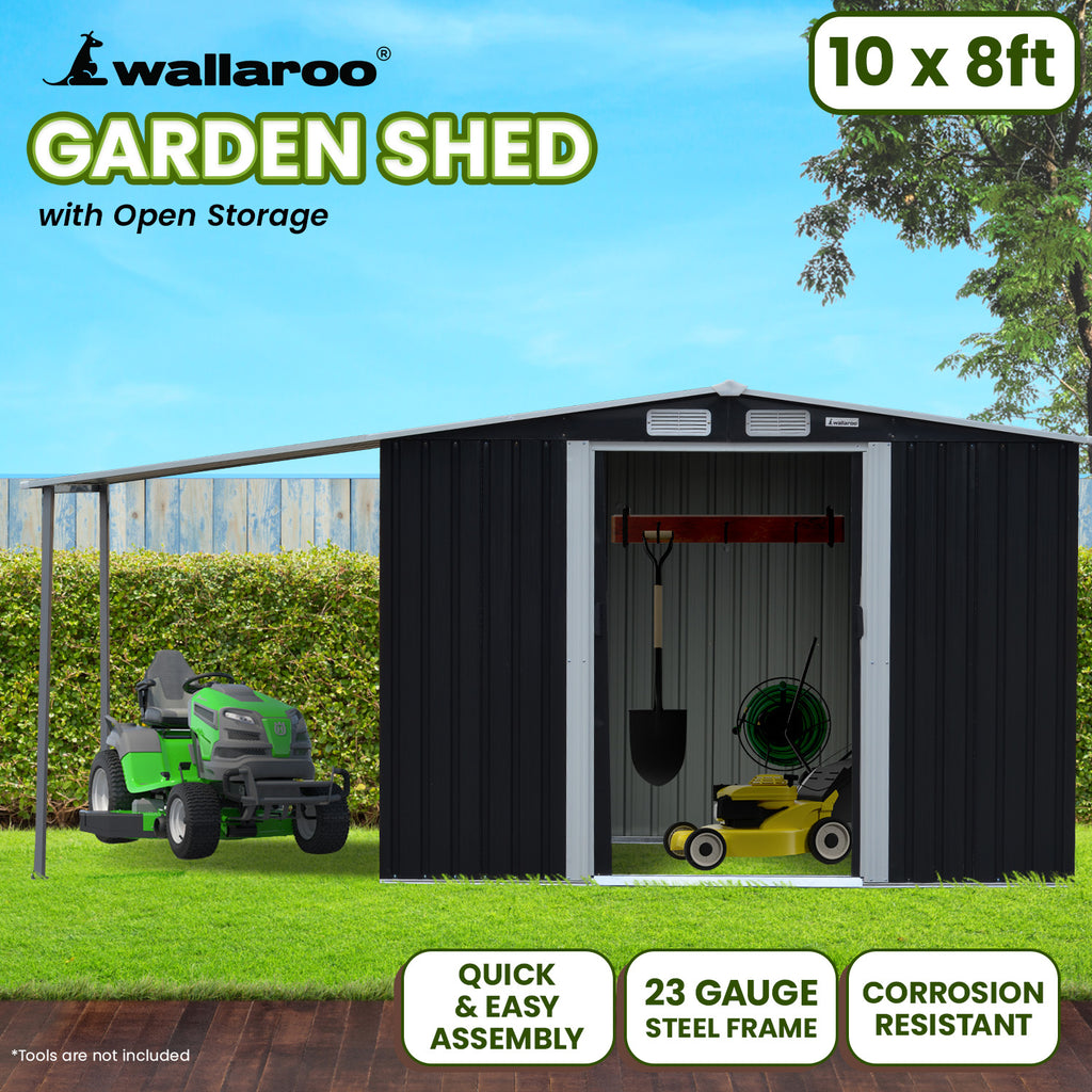 Wallaroo 10x8ft Zinc Steel Garden Shed