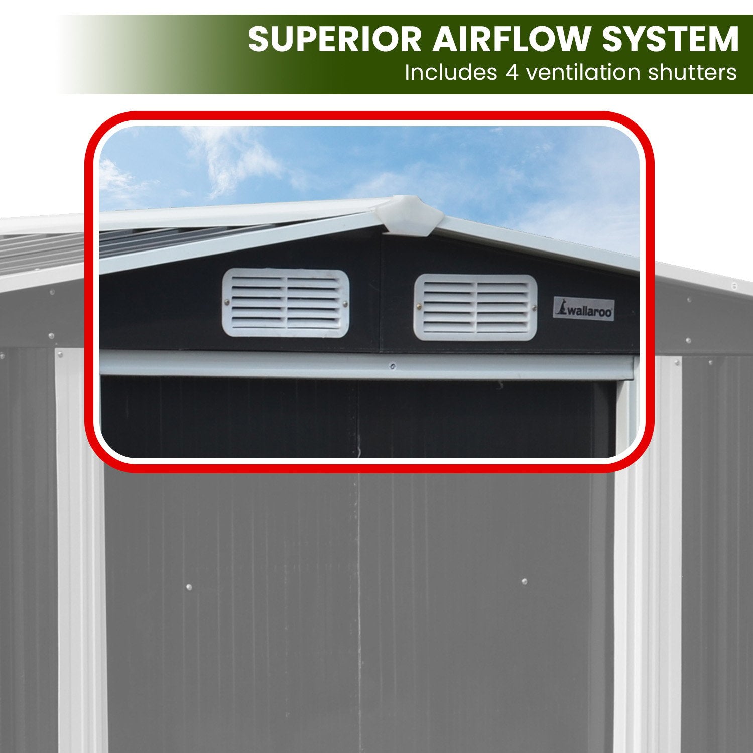 Wallaroo 10x8FT Garden Shed with Storage