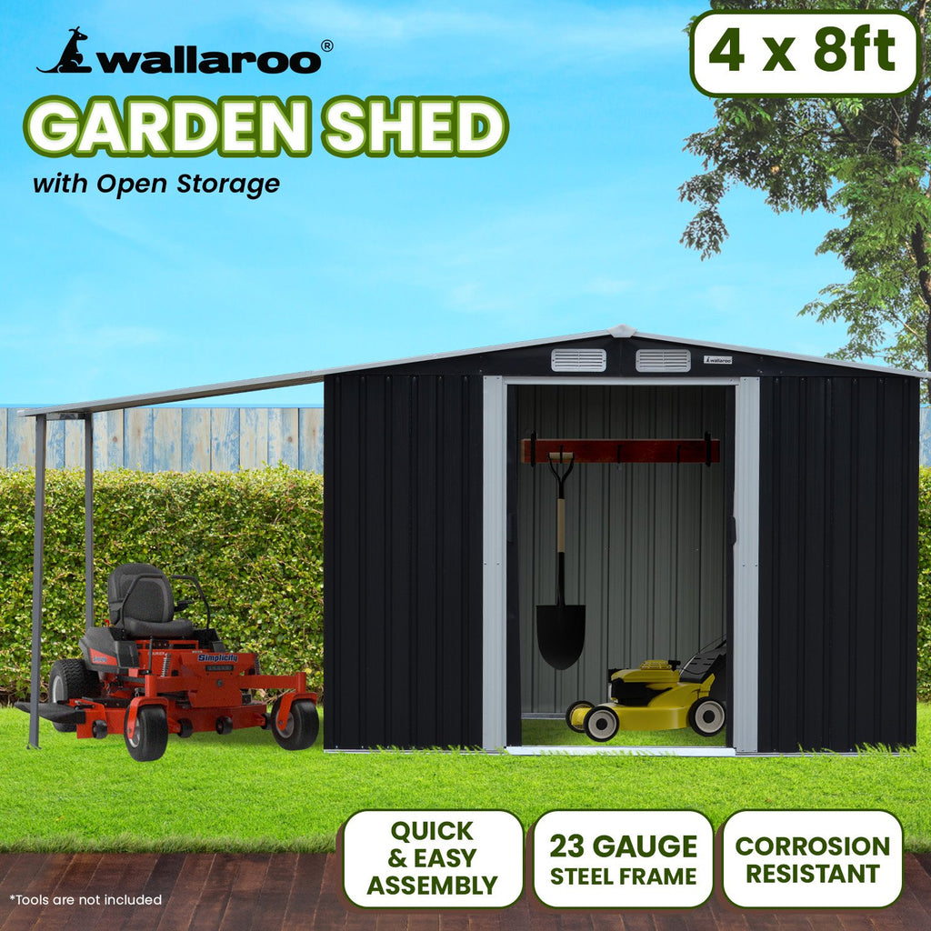 Wallaroo 4x8ft Zinc Steel Garden Shed