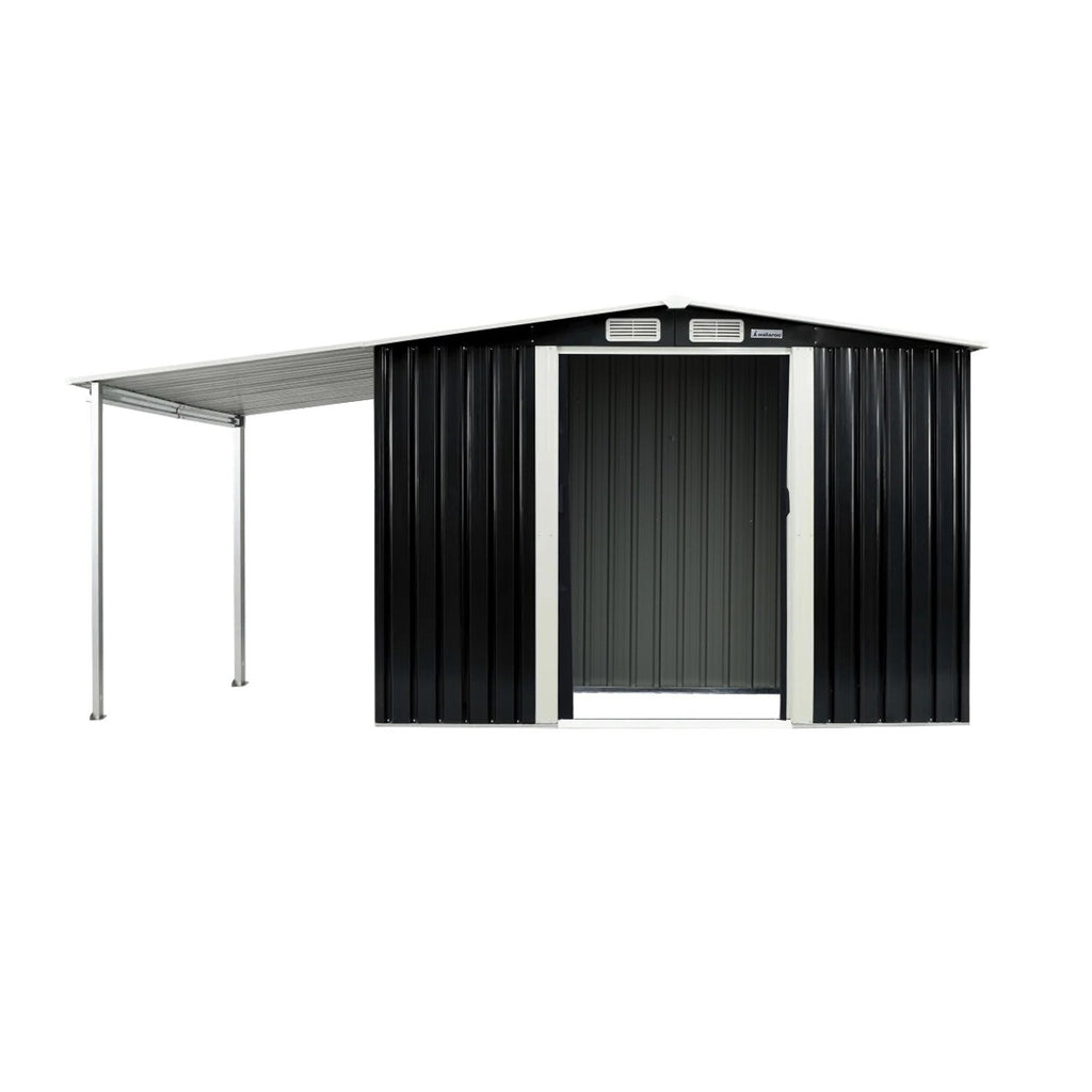 Wallaroo 6x8ft Black Zinc Steel Garden Shed