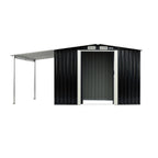 Wallaroo 6x8ft Black Zinc Steel Garden Shed