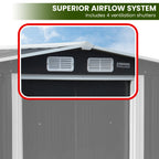 Wallaroo 6x8ft Black Zinc Steel Garden Shed