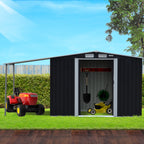 Wallaroo 6x8ft Black Zinc Steel Garden Shed