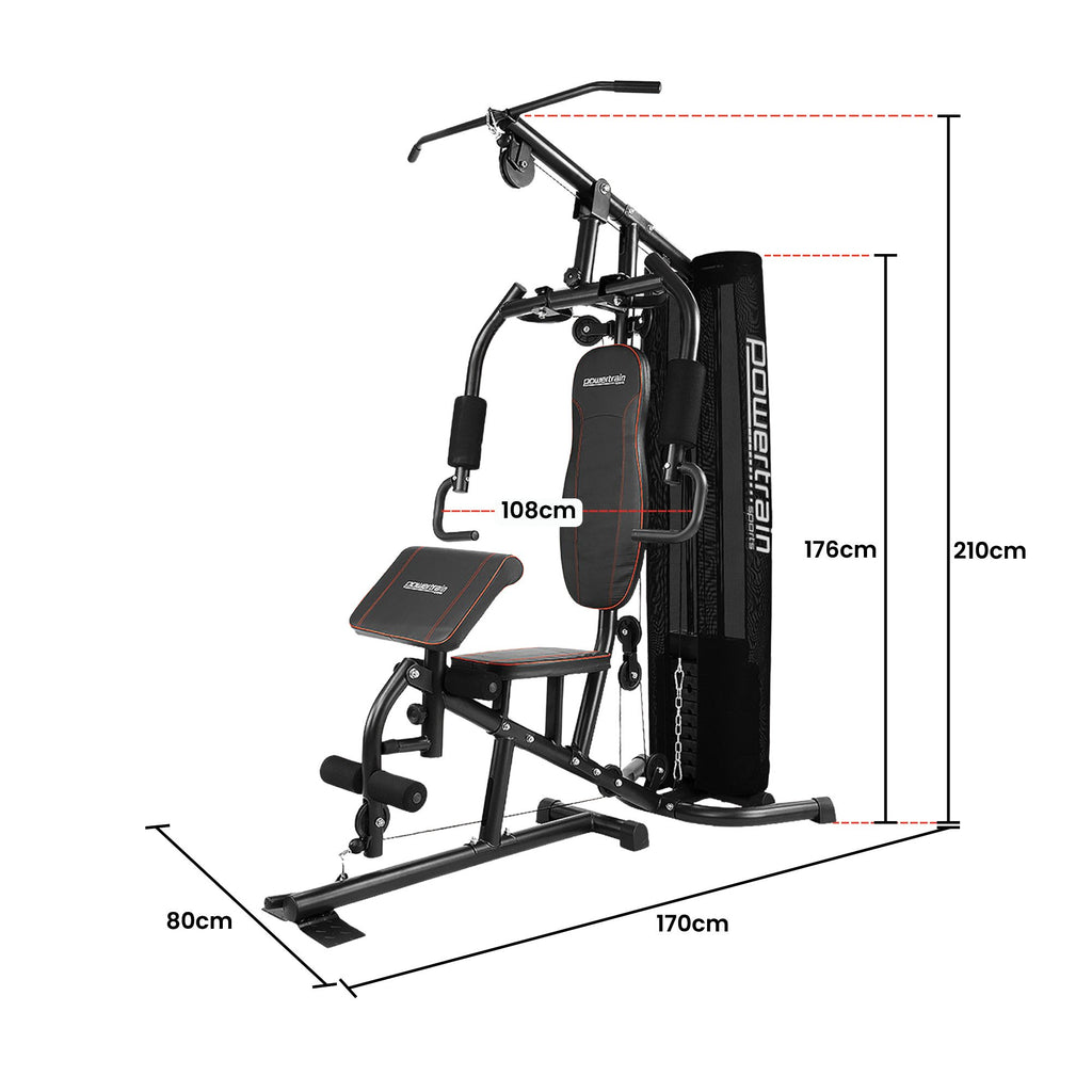 Powertrain Multi Station Home Gym with Weights