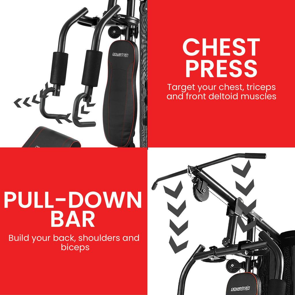 Powertrain Multi Station Home Gym with Weights