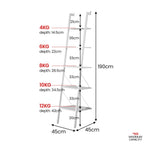 Sarantino Amelia White 5-Tier Ladder Shelf