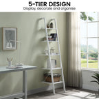 Sarantino Amelia White 5-Tier Ladder Shelf