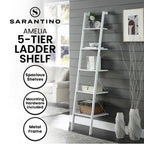Sarantino Amelia White 5-Tier Ladder Shelf