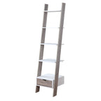 Sarantino Mira 5-Tier Ladder Shelf - White & Grey Oak