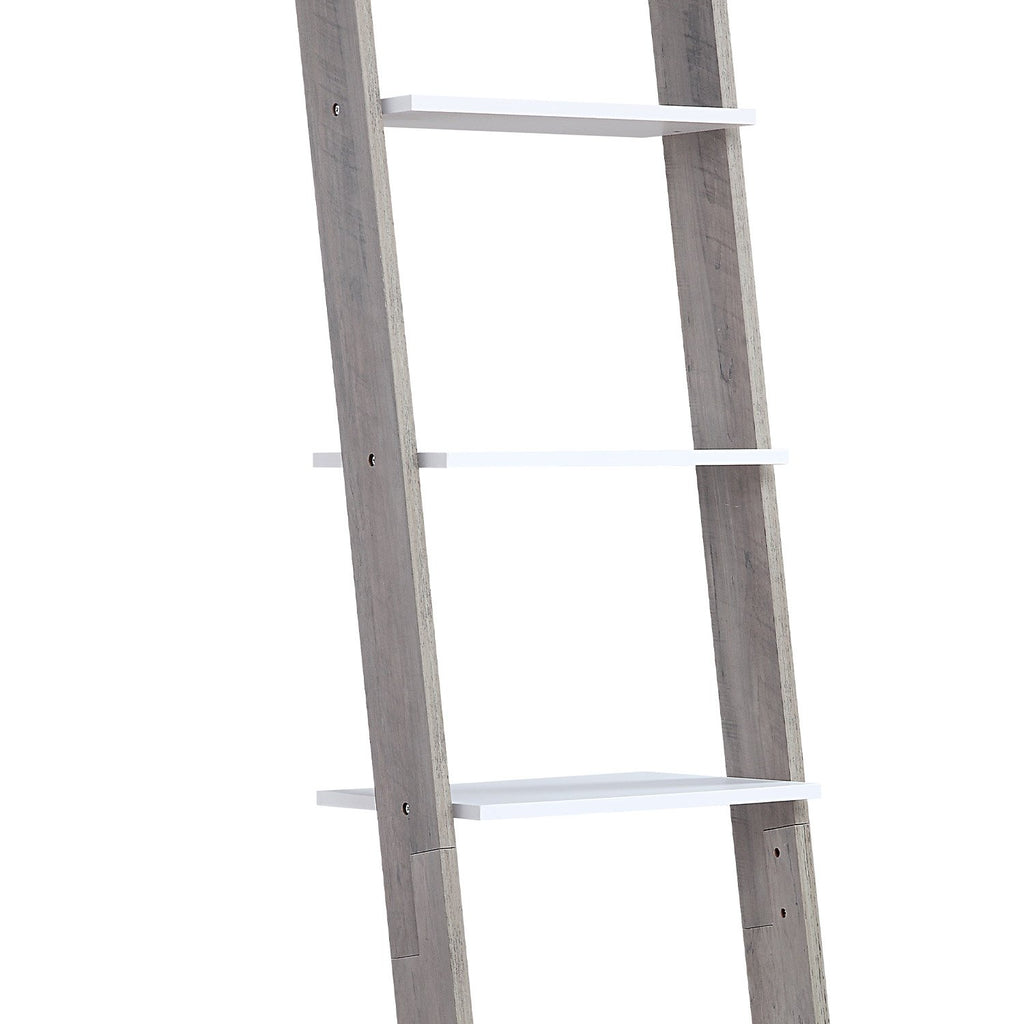 Sarantino Mira 5-Tier Ladder Shelf - White & Grey Oak