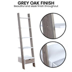 Sarantino Mira 5-Tier Ladder Shelf - White & Grey Oak